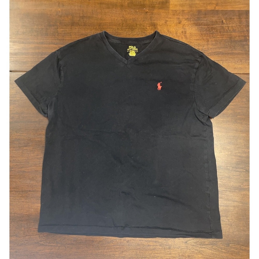 Polo Ralph Lauren Classic Fit Black V Neck Shirt - Medium